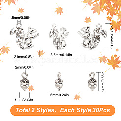 60Pcs 2 Style Alloy Charms&nbsp;TIBEP-SC0002-32