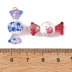 Electroplate Glass & Handmade Porcelain & 304 Stainless Steel Pendants&nbsp;PALLOY-JF05987