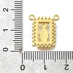 Brass Micro Pave Clear Cubic Zirconia Rectangle with God Pendants&nbsp;KK-D295-29G
