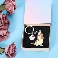 WEWAYSMILE Dog Keychain Car Keychain Pet Pendant Key-Ring Lovely Dog Key-ring Portable Metal Keychain Gift for Pet Lover Birthday Puppy Theme Party Supplies (Cocker Dog)&nbsp;JX800A