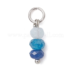5Pcs 5 Colors Dyed Natural Malaysia Jade Pendants&nbsp;PALLOY-JF05175-02