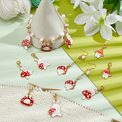 Mushroom & Rabbit Pendant Stitch Markers&nbsp;HJEW-AB00527