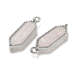Natural Rose Quartz Faceted Double Terminal Pointed Pendants&nbsp;G-G181-05P-01