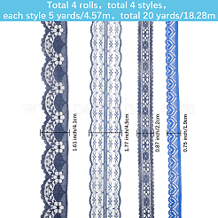 4 Styles Polyester Lace Trim&nbsp;OCOR-GF0005-25A