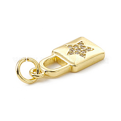 Brass Micro Pave Cubic Zirconia Pendants&nbsp;ZIRC-F132-50G