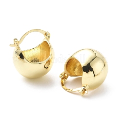 Brass Basket Thick Hoop Earrings for Women&nbsp;EJEW-G333-04G