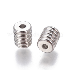 Tarnish Resistant 201 Stainless Steel Grooved Beads&nbsp;X-STAS-P239-06P