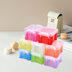 8Pcs 8 Colors Translucent Plastic Latch Storage Boxes&nbsp;CON-PA0001-10