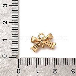 Brass Micro Pave Cubic Zirconia Bowknot Connector Charms&nbsp;KK-B152-09A-G