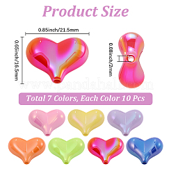 70Pcs 7 Styles AB Color Plated Acrylic Beads&nbsp;PACR-PA0001-08