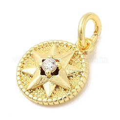 Brass Micro Pave Cubic Zirconia Charms&nbsp;KK-C139-20G