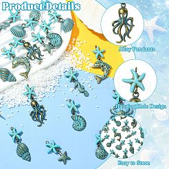 18Pcs 9 Style Alloy Pendants&nbsp;PALLOY-CJ00182