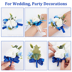 Silk Cloth Wrist Corsage & Flower Boutonniere Brooch&nbsp;AJEW-CP0009-43