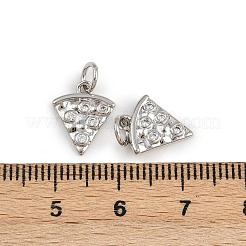 Brass Micro Pave Clear Cubic Zirconia Charms&nbsp;KK-A269-35P