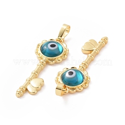 Handmade Evil Eye Lampwork Pendants&nbsp;ZIRC-F136-05G-03