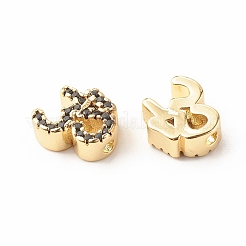 Rack Plating Brass Cubic Zirconia Beads&nbsp;KK-B051-04G-03