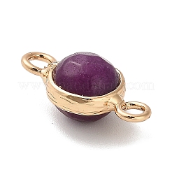 Natural Dyed Natural White Jade Faceted Round Links Connector Charms&nbsp;G-G175-01G-01