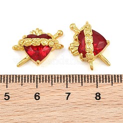Brass & Faceted Glass Connector Charms&nbsp;GL-CBA96FD-03A-G