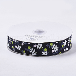 Flower Pattern Printed Polyester Organza Ribbons&nbsp;ORIB-Q034-01