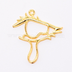 Zinc Alloy Open Back Bezel Pendants&nbsp;PALLOY-WH0070-86G