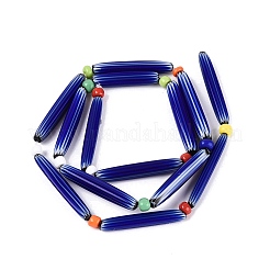 Handmade Millefiori Glass Lampwork Strip Beads Strands&nbsp;LA-N047-01H