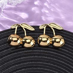 304 Stainless Steel Cherry Stud Earrings&nbsp;EJEW-L304-02G