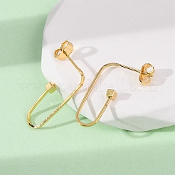 Brass Cube Stud Earrings&nbsp;EJEW-S280-04G
