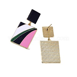 Rectangle Alloy Enamel Dangle Stud Earrings&nbsp;FS-WG25040-01