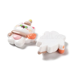 Cartoon White Cat Resin Decoden Cabochons&nbsp;CRES-R203-01A