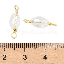 Faceted Clear Glass Oval Connector Charms&nbsp;KK-C097-02G