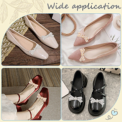 4Pcs 2 Colors Bowknot Alloy Rhinestone Shoe Decorations&nbsp;FIND-CP0002-25