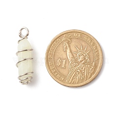 Natural New Jade Double Terminal Pointed Pendants&nbsp;PALLOY-JF01686-02