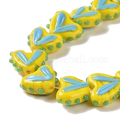 Heart Handmade Lampwork Beads Strands&nbsp;LAMP-G150-01C