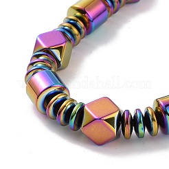 Disc & Rhombus & Column Synthetic Hematite Beaded Necklace with Magnetic Clasp for Men Women&nbsp;G-C006-13