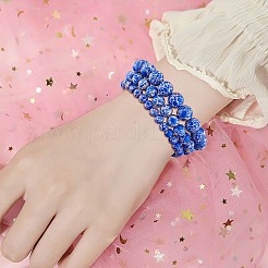 3Pcs 3 Size Synthetic Imperial Jasper Round Beaded Stretch Bracelets Set&nbsp;BJEW-SW00064-33