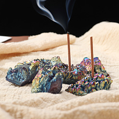 Irregular Natural Colorful Rainbow Quartz Crystal Cluster Crystal Incense Holder&nbsp;PW23030609484