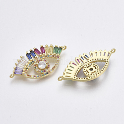 Brass Micro Pave Cubic Zirconia Links Connectors&nbsp;ZIRC-T005-028G