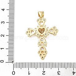 Brass Micro Pave Cubic Zirconia Pendants&nbsp;KK-H279-09G-03
