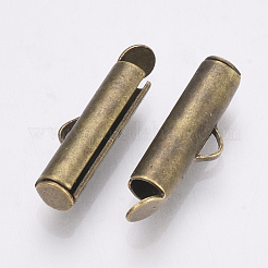 Brass Slide On End Clasp Tubes&nbsp;X-KK-Q747-11A-AB