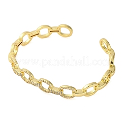 Brass Micro Pave Cubic Zirconia Bangles for Women&nbsp;BJEW-R100-02G