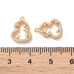 Brass Micro Pave Clear Cubic Zirconia Pendants&nbsp;KK-L221-003G