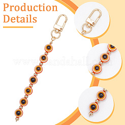 6Pcs 6 Colors Evil Eye Resin Round Tassel Pendant Decorations&nbsp;KEYC-WR0001-22