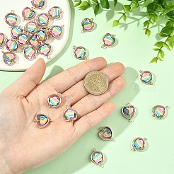 30Pcs 3 Styles CCB Plastic Frame with Polymer Clay Rainbow Beads Links Connector Charms&nbsp;KK-YW0004-39