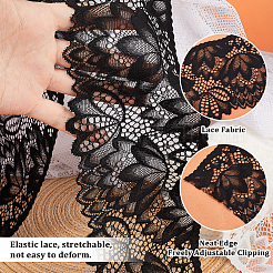 10Yards 2 Colors Stretch Nylon Flower Embroidery Lace Ribbon&nbsp;OCOR-PH0005-87