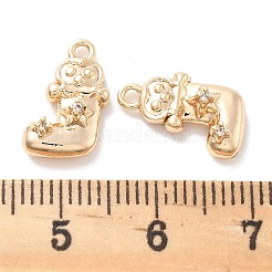 Brass Micro Pave Cubic Zirconia Charms&nbsp;KK-M102-01G