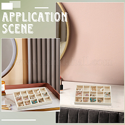15 Grids Rectangle Wood Covered with Velvet Jewelry Trinket Display Trays&nbsp;AJEW-WH20054-062G-01
