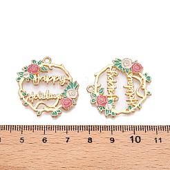 Rack Plating Alloy Enamel Pendants&nbsp;ENAM-N056-369KCG-01