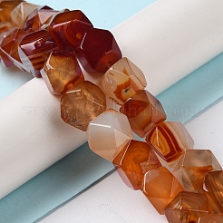 Natural Red Agate Star Cut Round Beads Strands&nbsp;G-M418-C04-01