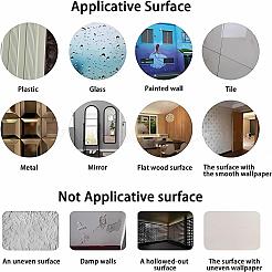 1 Set Plastic Mirror Wall Stickers&nbsp;AJEW-CN0001-65B