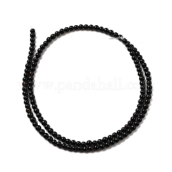 Natural Black Onyx Round Bead Strands&nbsp;G-A130-3mm-K04